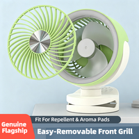 Ventilador AntarcChill 2 en 1 de Mesa y con Clip, Recargable Tipo C, Batería Reemplazable de 2400mAh, Rejilla Desmontable, para Cochecito y Camping