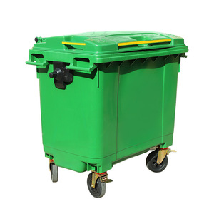 Poubelle à déchets médicaux 660L jaune rectangulaire en HDPE à roulettes pour usage hospitalier - Product Image 4