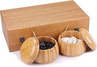 19x19 Go Game Set,Wooden Foldable Go Game Board Set, Traditional Weiqi Tabletop Strategy and Skill Game Puzzle Games for Adults