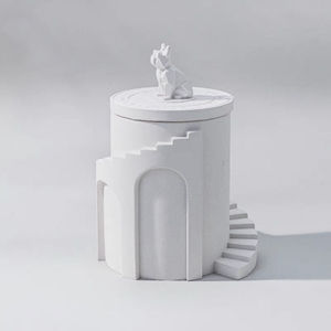 C & H Moderne Personnalisé Rond Carré Bougeoirs Bocaux Décoration de Maison de Luxe Conteneur en Ciment Bocaux à Bougie avec Couvercles - Product Image 3