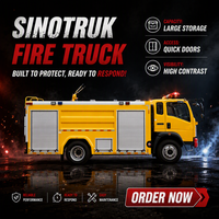 Camion-citerne à eau SINOTRUK 3000L, véhicule de lutte contre l'incendie lourd pour la lutte contre l'incendie industriel