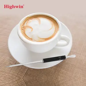 Highwin 공장 바리 스타 드로잉 장식 스테인레스 스틸 DIY 라떼 아트 바늘 스텐실 펜 에스프레소 커피 도구