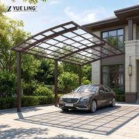 Toit en polycarbonate arqué sur mesure en aluminium pour les grossistes, utilisation en extérieur, imperméable, profilé 1,2-4,0 mm, abri de voiture