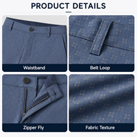 Shorts de golf pour hommes à imprimé géométrique bleu ciel personnalisé, bas de pantalon extensibles à séchage rapide, OEM ODM, étiquette privée, approvisionnement en gros