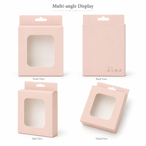 Custom Die-Cut Hanging Hole Clear View Window Foldable Paper Boxes White Cardboard <b>Display</b> Packaging Bulk Supply Custom Print - Product Image 4