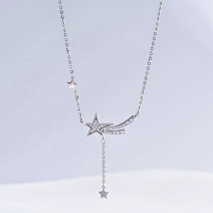 Collar personalizado de plata de ley 925 con dije de estrella de la amistad, collar de lujo para mamá con gemas de verano, chapado en oro y circonita. - Product Image 4