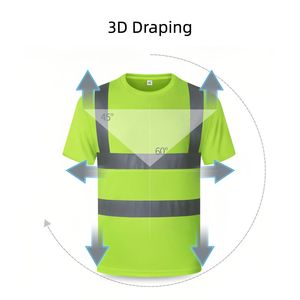 T-shirts de sécurité réfléchissants <span class=keywords><strong>haute</strong></span> <span class=keywords><strong>visibilité</strong></span> personnalisés et gilets de sécurité réfléchissants multifonctionnels, OEM avec tailles plus grandes disponibles - Product Image 2