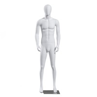 Vente en gros Tête d'oeuf Homme Robe Forme Costume Manteau Vêtements Factices Affichage Corps Complet Blanc Mat Fibre de Verre Mannequin Homme pour Hommes