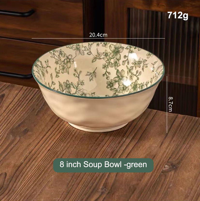 8 inch soup bowl green