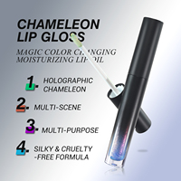 Gloss à lèvres multichrome hydratant 3,5 ml à marque privée, personnalisé, végétalien, sans cruauté animale, effet holographique caméléon, non collant