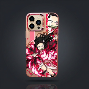 Funda para iPhone con Diseño de Anime Demon Slayer, Acabado Metálico IMD, Resistente a Impactos, para iPhone 15, 14, Plus, Pro Max, 13, 11, <span class=keywords><strong>12</strong></span>, 16 - Product Image 1