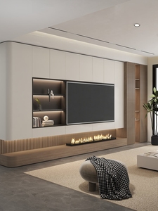 Juego de gabinete de TV que ahorra espacio con almacenamiento incorporado, <span class=keywords><strong>sala</strong></span> de estar moderna <span class=keywords><strong>para</strong></span> Consola de madera, dormitorio y hotel - Product Image 2