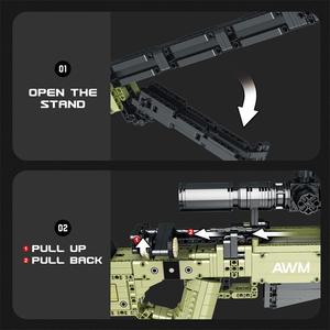 Reobrix 77026 Serie Militar, Rifle de Francotirador AWM, Juguete de Bloques de Construcción de 1245 Piezas, Modelo Técnico Educativo, Regalo para Adultos - Product Image 5
