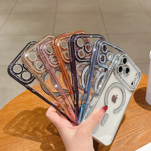 เคสโทรศัพท์แบบใสหรูหราประดับคริสตัลพร้อมเลนส์ป้องกัน สำหรับ iPhone 17 Pro Max 17 Air รองรับการชาร์จไร้สายแบบแม่เหล็ก สำหรับ iPhone 18 Pro - Product Image 6