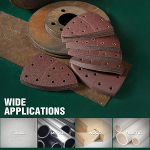 Papel de <span class=keywords><strong>Lija</strong></span> <span class=keywords><strong>Triangular</strong></span> con Gancho y Bucle, <span class=keywords><strong>Lijadora</strong></span> de Palma con 11 Agujeros, Surtido de Hojas de Lijado, Grano 40/60/80/120/180/240, 60 Unidades - Product Image 6