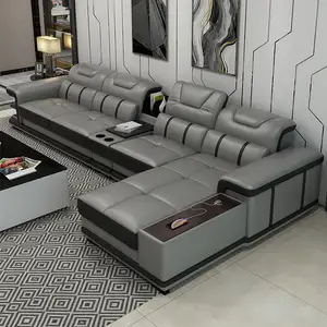 Modulare Sofa garnitur moderne Schnitt couch Leder ecke für Stoff bezug l Form 7-Sitzer nach Hause