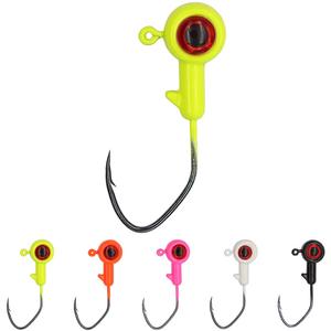 Paquete de 5 unidades de anzuelos de pesca con cabeza de plomo de 1/16oz, 1/8oz, 3/16oz, 1/4oz con ojos, cabezas de jig para crappie, juego de anzuelos para señuelos blandos, 5 colores para lubina y trucha - Product Image 1