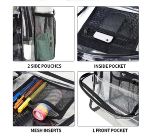 Mochila Transparente con Logotipo Personalizado, Mochila Escolar Resistente de PVC Transparente con Correa Reforzada para la Universidad y el Trabajo - Product Image 3