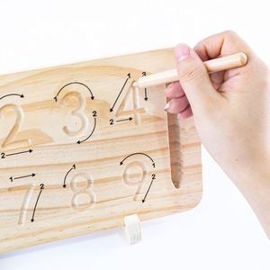Double-Sided Finger Counting Number Tracing <b>Board</b> Solid Pine Montessori Learning Toys <b>for</b> Toddlers - Product Image 4