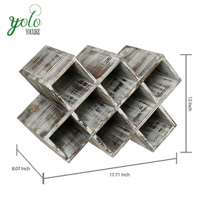 Porte-vin en bambou pliable et autoportant avec étagère de présentation au design rustique classique - Product Image 4