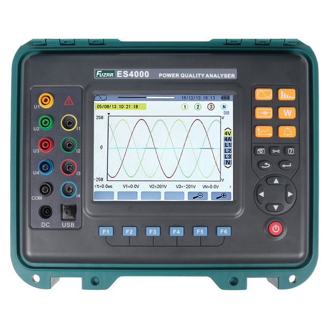 Upgraded Version ES4000 Simultaneously Measure 4 Channels Voltage Current Three-phase Power Quality Analyzer Power