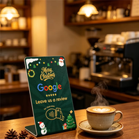Support NFC Google Review de Noël en forme de L pour café, salon, restaurant – Laissez un avis en un clic