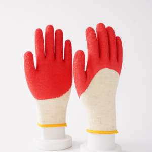 Forro de algodón de calibre 10, guantes de trabajo con acabado arrugado recubierto de Latec - Product Image 3