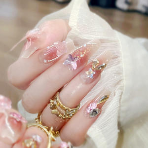 Nouvelles idées de produits 2025 : Faux <span class=keywords><strong>ongles</strong></span> à presser en acrylique français, amovibles, réutilisables, forme amande et cercueil, style princesse mignonne et douce - Product Image 5