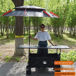 <span class=keywords><strong>Chariot</strong></span> de camping <span class=keywords><strong>pliable</strong></span> à quatre roues <span class=keywords><strong>avec</strong></span> table réglable en hauteur et <span class=keywords><strong>toit</strong></span> pare-soleil pour le shopping et le stockage, OEM disponible - Product Image 1