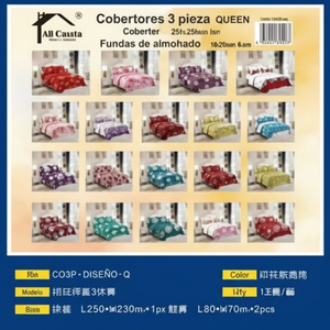 Copriletto stampato floreale moderno Queen Size 3 pezzi con federe all'ingrosso colori misti per King Twin taglie per hotel - Product Image 1