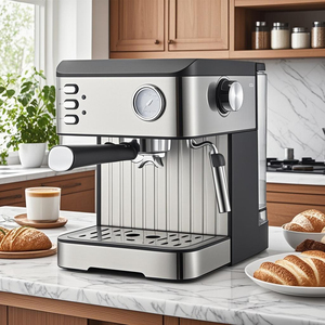 Máquina de café expreso eléctrica programable de calidad italiana, acero inoxidable, certificado GS de EE. UU., café semiautomático para el hogar del hotel - Product Image 2