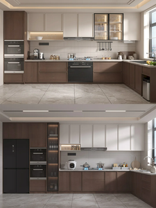 יצרן סיטונאי ארונות מטבח מעץ קיר אוסטרלי מודרני ארון מטבח לבן עם דלתות - Product Image 2