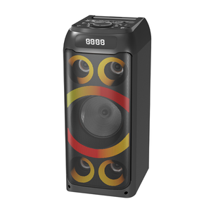 Altavoz Portátil de Madera con Torre de Sonido de 160 W para DJ, Altavoz de Karaoke BT para Fiestas en Casa con Dos Micrófonos Inalámbricos Recargables - Product Image 1