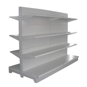 Scaffale Gondola Monofacciale Metallico Verniciato a Polvere per Supermercati, Pannello Forato, Portautensili, Capacità 150kg, Marca ENSURE - Product Image 6