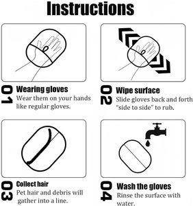 Reusable Electrostatic <b>Pet</b> Hair Remover Gloves Manual Style Cat & Dog Hair Removal for Couch - Product Image 5