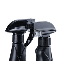 500ml 16oz HDPE noir rechargeable alcool désinfectant pour les mains fine brume nettoyage décontamination bouteille vide en plastique