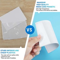 Pochettes autocollantes transparentes en PVC vinyle personnalisées pour étiquettes, porte-cartes d'index 4" x 6" avec ouverture supérieure