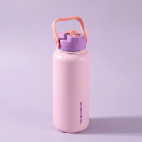Bouteilles en acier inoxydable détachables de 32 oz, bouteilles en acier inoxydable 304 avec couvercle à verrouillage durable 2-en-1 avec poignée