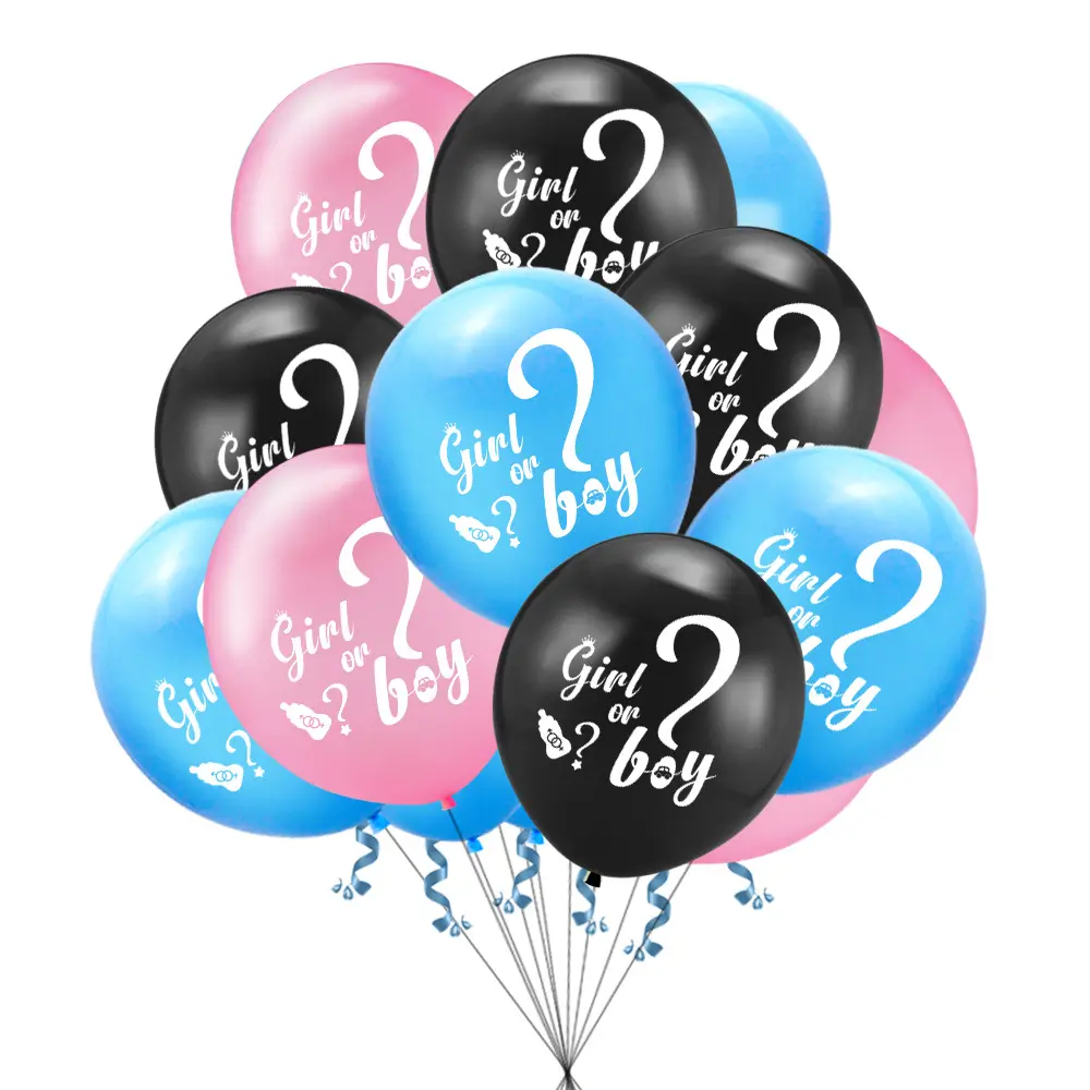 Ballons Gender Onthullen Latex Ballon Aangepast Ballonfeest Baby Kids Brief Jongen Of Meisje Decoratie Blauw Roze Paasdecoratie