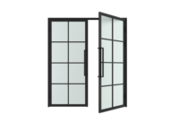 Portes intérieures à charnières en verre simple ou double, verre trempé transparent sur mesure avec kit de quincaillerie pivotante et poignées ou serrures