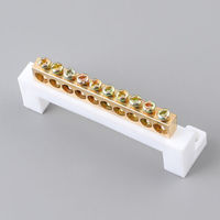 Barre omnibus en laiton de type rail DIN avec bornes à vis et support, 10A