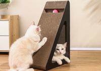Arbre à gratter mural moderne et écologique pour chat, planche à gratter ondulée, griffoir, condo, tour d'activités intérieure pour animaux de compagnie en carton