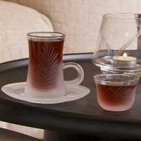 Ensemble de 12 tasses à thé et à café en verre d'inspiration marocaine Design ethnique soufflé à la main pour la vente en gros
