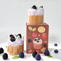 Bougie parfumée semi-artisanale à la cire de soja, aux fruits (framboise, mûre, myrtille) et à la crème glacée, pour cadeaux d'affaires