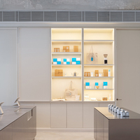Ensemble de mobilier de design intérieur pour café, comptoir de bar en acier inoxydable, vitrine de présentation, sur mesure pour restaurant, pâtisserie