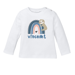 Baby T-Shirt Printed With Name <b>Rainbow</b> Design Long Sleeve Cotton Regular Fit Children's <b>Top</b> - Product Image 3