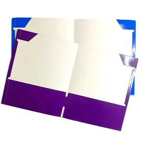 Custom Smooth Color A4 Size UV File Two Pocket Presentation Document Paper Filing Product Storage Double Pocket Folders