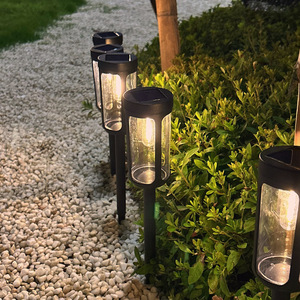 Luces solares para jardín, lámpara LED negra de 44cm, resistente al agua, para exteriores, camino, césped, decoración de patio - Product Image 2