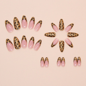 NUEVO Oro Estampado de leopardo Desmontable Nail Art Pegatinas de uñas simples 24 piezas Uñas postizas - Product Image 4