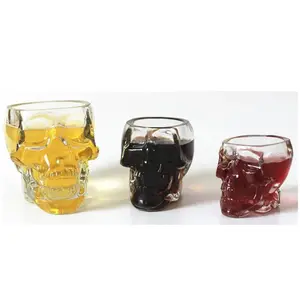 Classic 300ml Headshot Skull Glass Wine Cup Transparent Eco-Friendly Bar Tool High Quality Clear Glass for Water Tequila Liquor